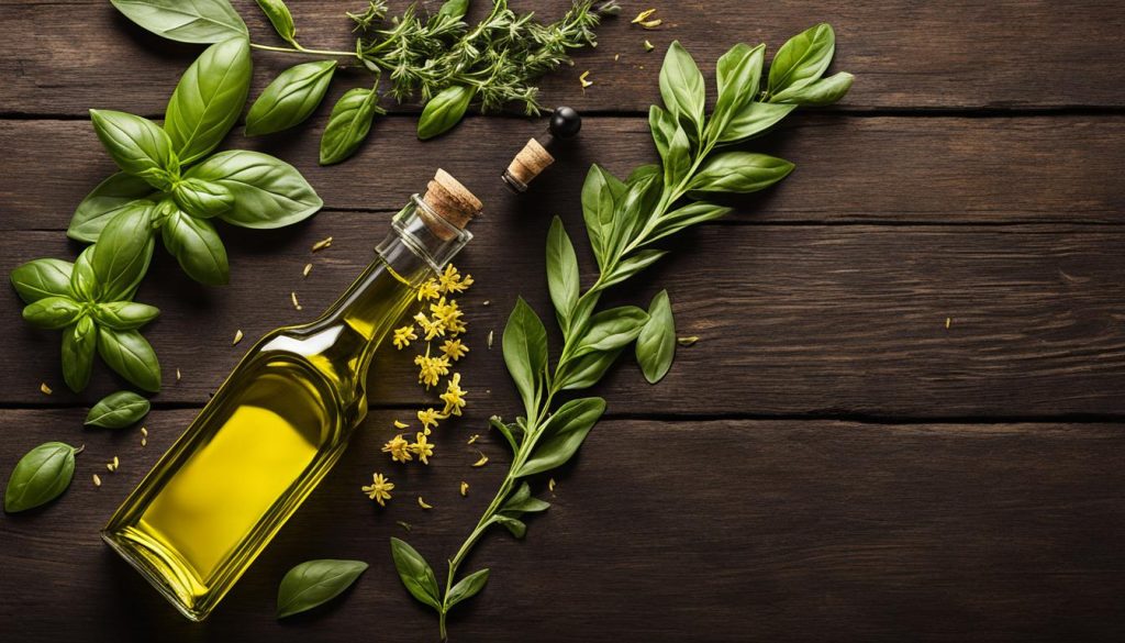 Aceite de oliva aromatizado con albahaca